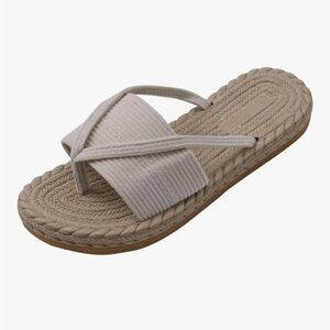 Women’s Boho Flip Flop Sandals Rope Sole Open Toe Beach Vacation Slides Size 9.5